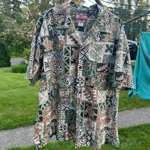 RJC made in the USA Hawaiian print shirt